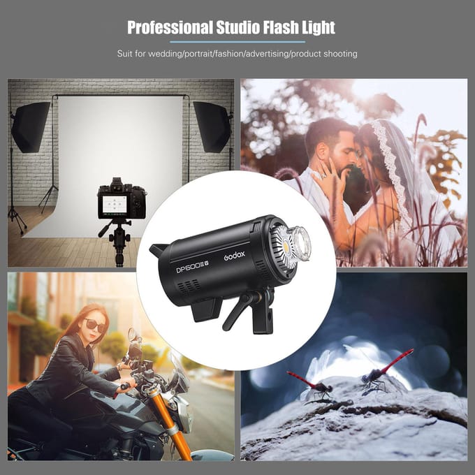 Godox DP600III-V Geüpgraded Studio Flitslicht 600Ws Vermogen GN106 5600+-200K Ingebouwde Stroboscoop Verlichting 600W gray