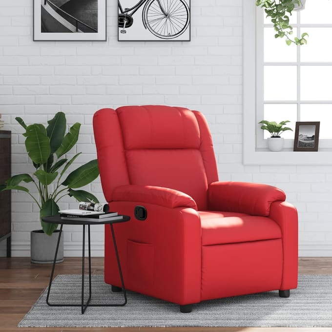 vidaXL - Fauteuil - verstelbaar - kunstleer - rood