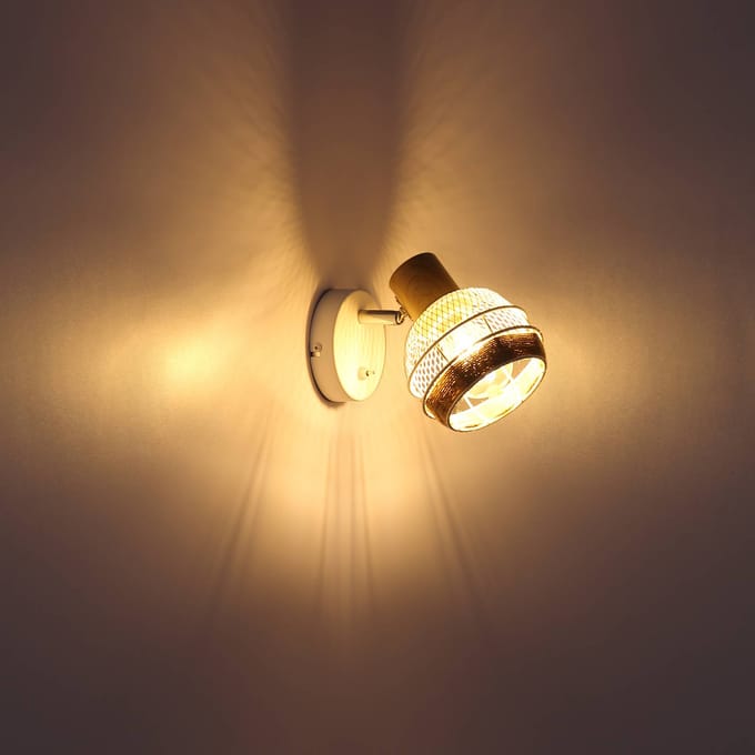 Globo Wandlamp Widy met henneptouw-decoratie