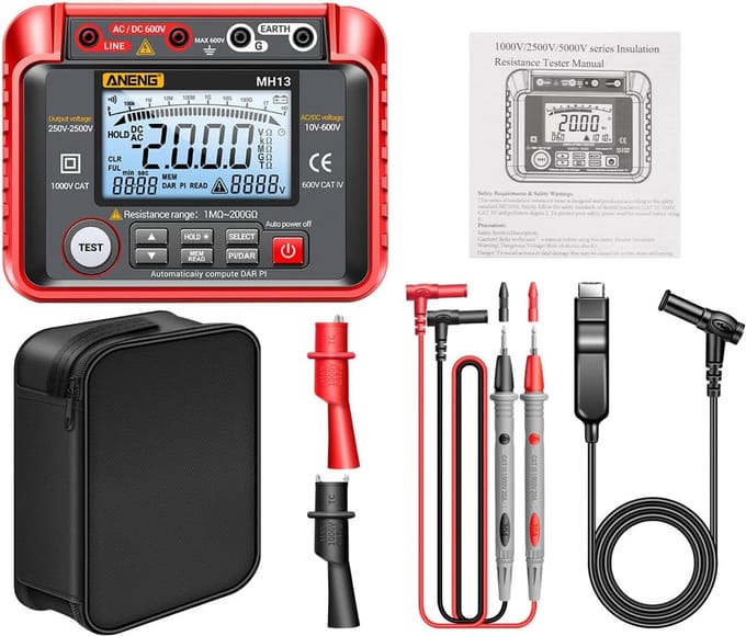 Digitale Multimeter - Isolatie Tester - Elektrische Metingen - Hoge Megohmmeter - 2000V Bereik