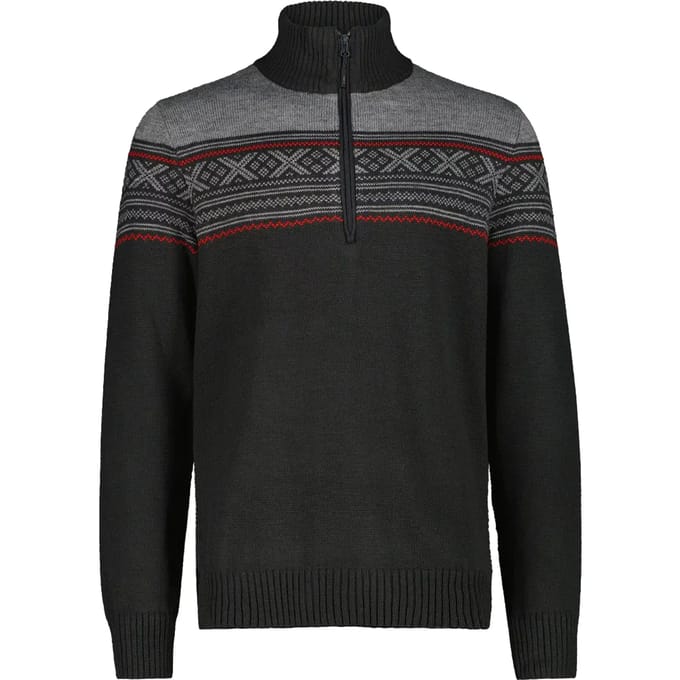 Trui met rits col CMP Wooltech