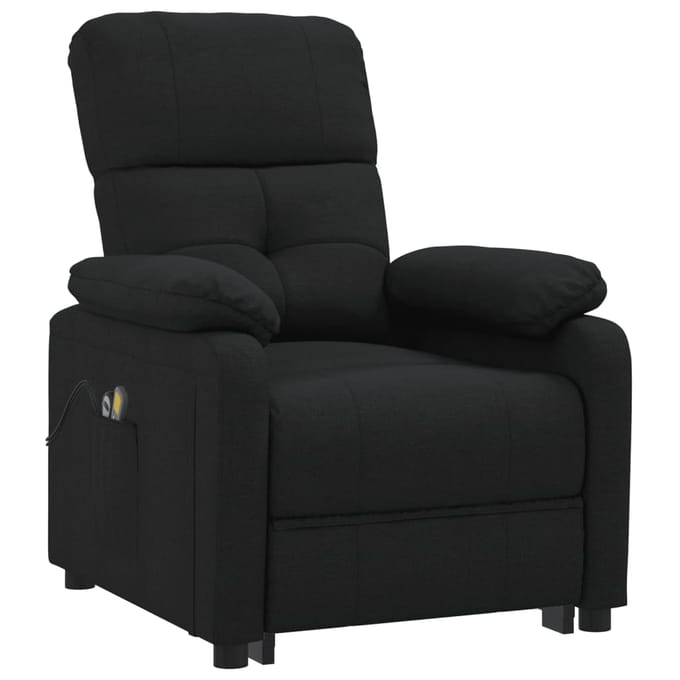 vidaXL - Massagestoel - elektrisch - stof - zwart