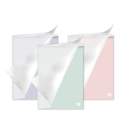Mila pastel schrift a5, gelinieerd, assorti
