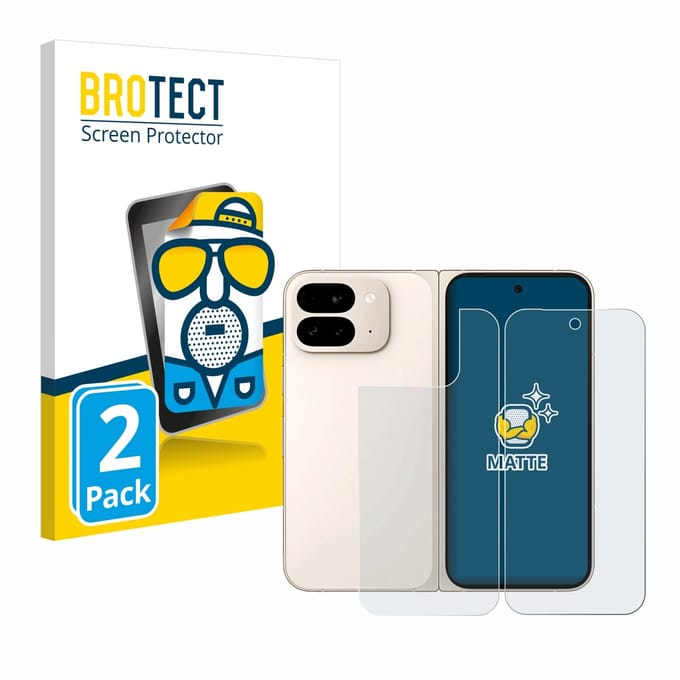 BROTECT - Screenprotector voor Google Pixel 9 Pro Fold (Voor+Achter) - Folie Beschermfolie matte 2 Stuks