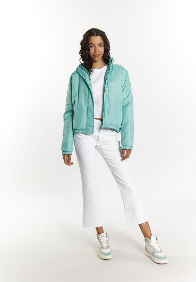 Mymo Licht gewatteerd blousonjack Dames Lagune Munt