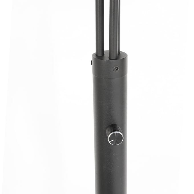Vloerlamp Nox Light 4494ZW - trendy zwart met bamboe kapjes, 3 E27 fittingen, verstelbare hoogte, Steinhauer