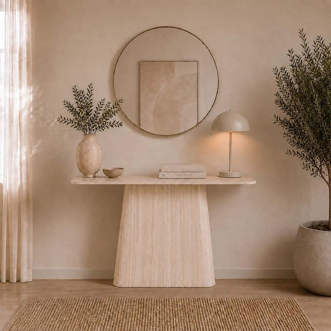 Milton & Oldbrook Wandtafel 140 cm Fermo Travertinlook
