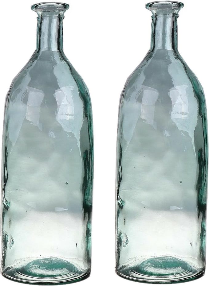 Bellatio Design Bloemenvaas - 2x - helder transparant glas - D12 x H35 cm - vaas