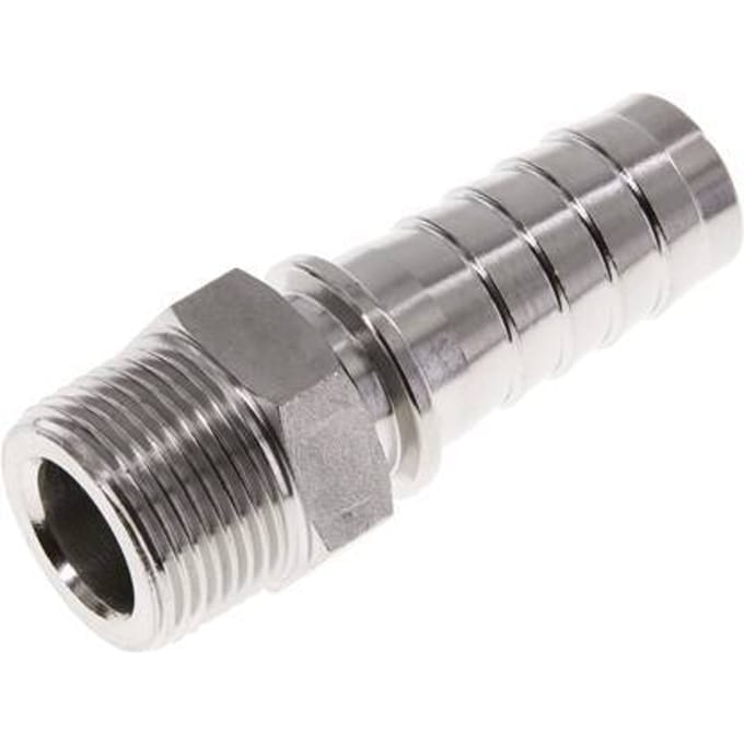 25x40 mm & R1'' RVS 1.4301 Slangpilaar met Buitendraad DIN EN 14423