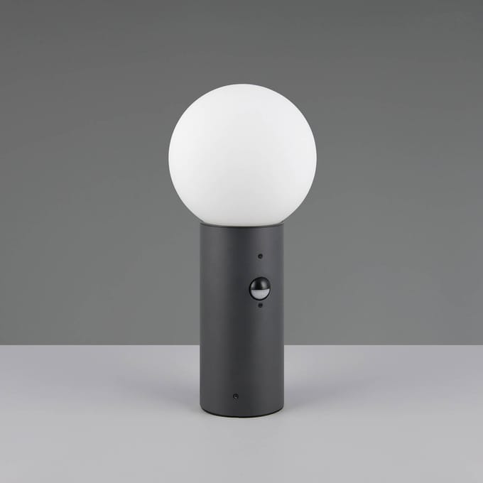 Trio Lighting Sokkellamp Mures, antraciet, hoogte 40 cm, metaal, sensor