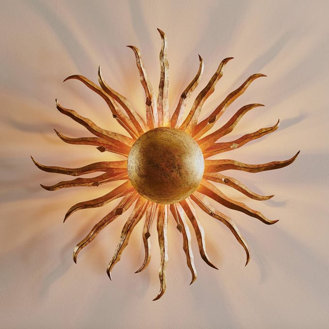 Holländer Betoverende wandlamp SONNE GOLD 70 cm