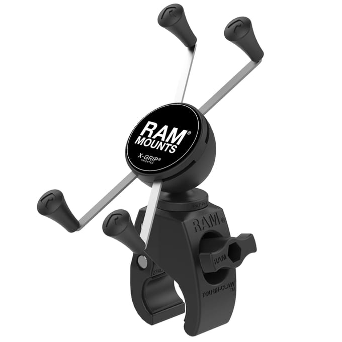 RAM Mounts X-Grip® Tough-claw Telefoonhouder Fiets / Scooter / Motor - 360° draaibaar - Universeel - Groot - Zwart