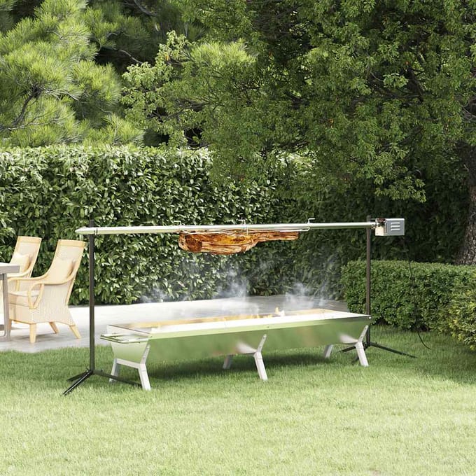 vidaXL - Barbecue - grill- - en - bakset - automatisch - roestvrij - staal