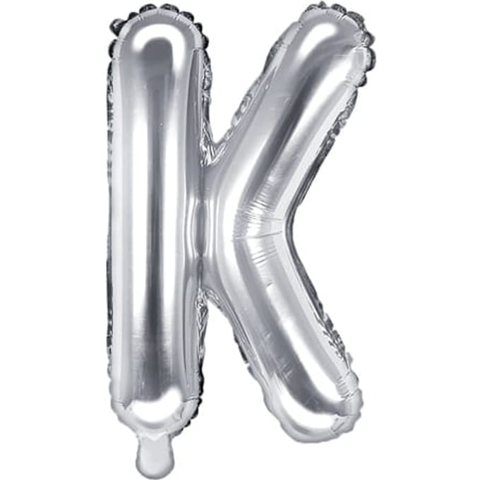 Partydeco - Folieballon Zilver Letter K (35 cm)