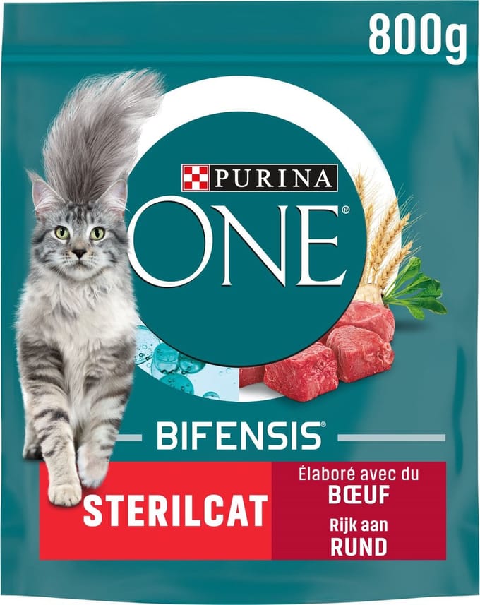 Purina ONE Sterilcat - Rund/Granen - Kattenvoer - 8x 800 g