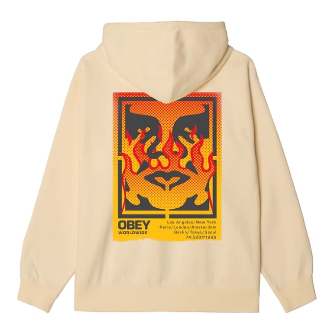 fenol Obey stencil vlam fleece pictogram - ongebleekt