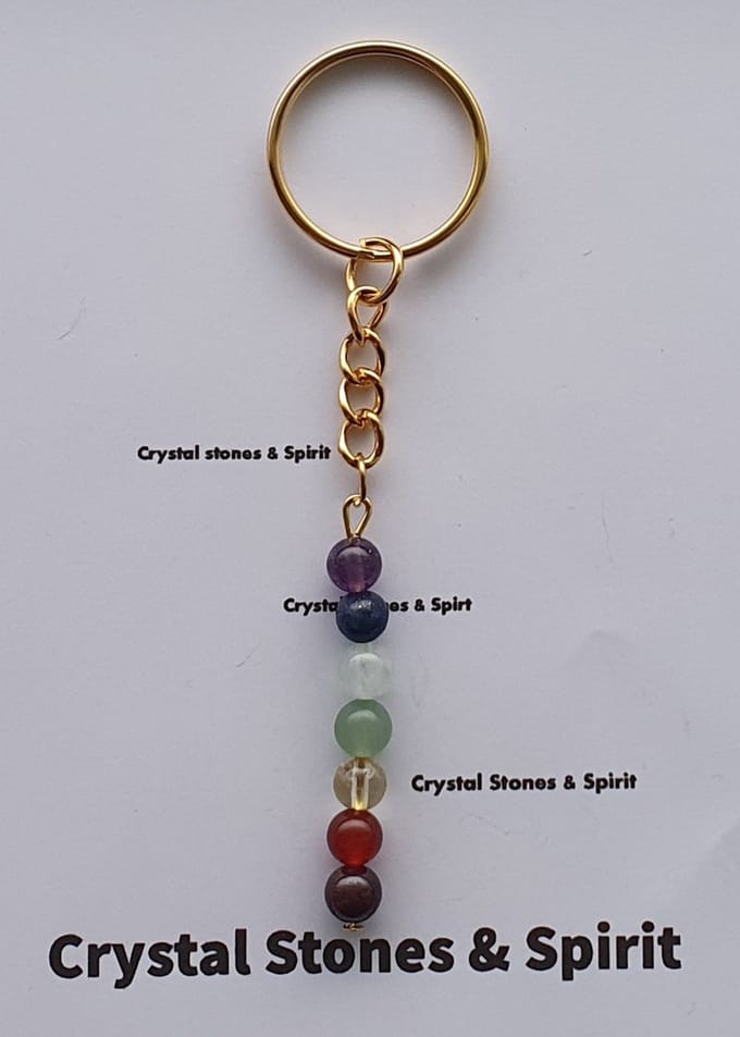 Sleutelhanger "De Zeven Chakra's" goudkleurig