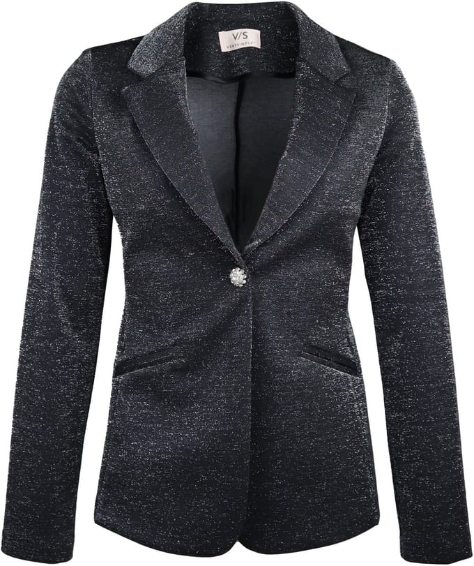 Verysimple - zwarte glitter blazer - maat 34 (IT40)