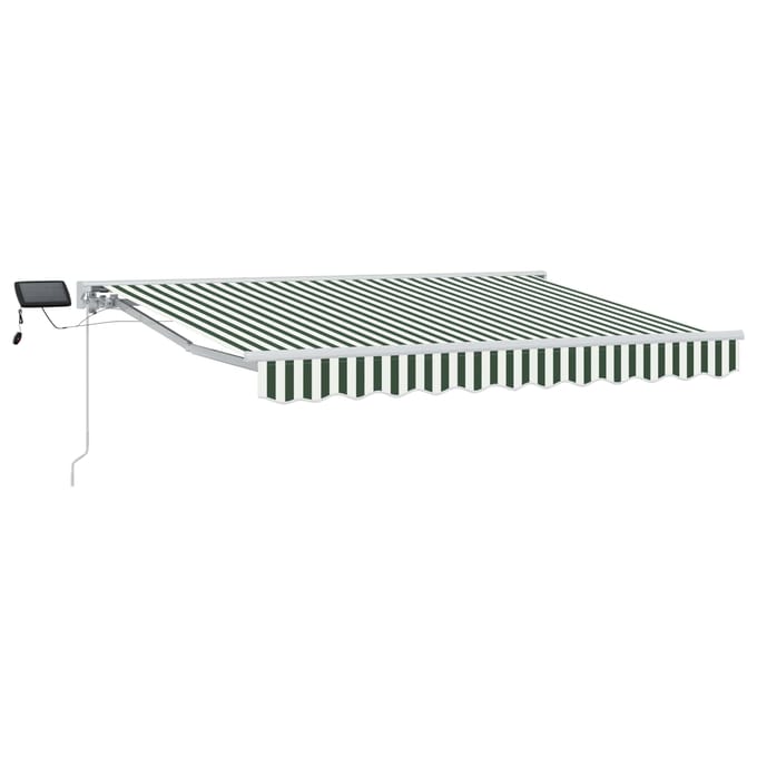 vidaXL - Handbediende - luifel - met - LED's - Groen - en - Wit - 3 - x - 2,5 - m