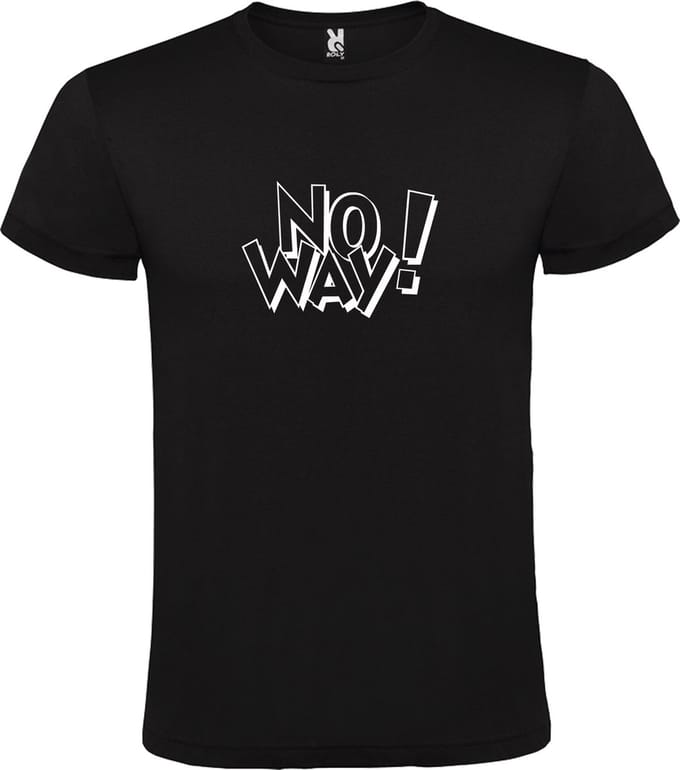 Zwart T-shirt ‘No Way!’ Wit Maat S