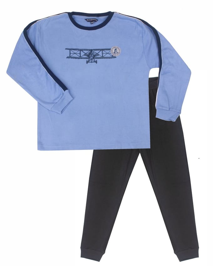 Blue Docks Jongens Pyjama -Lange Mouwen -Blauw -maat 128