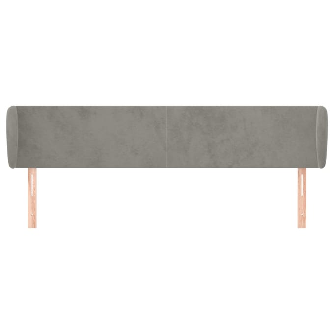 vidaXL - Hoofdbord - met - randen - 163x23x78/88 - cm - fluweel - lichtgrijs