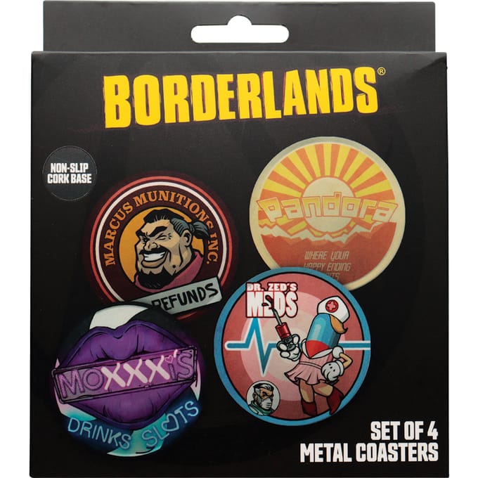 FaNaTtik Borderlands Coaster 4-Pack Glasses & Coasters