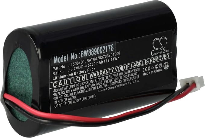 Oplaadbare Lithium-Ion Batterij 5200 mAh voor Vloer- en Tafellamp (3.7V)