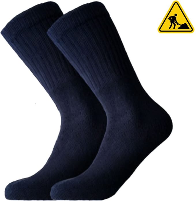 Werksokken - 6 Paar - katoen - Unisex - Zwart - Maat 43-46