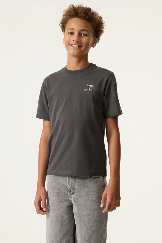 GARCIA Jongens Print T-shirt Grijs Korte mouw
