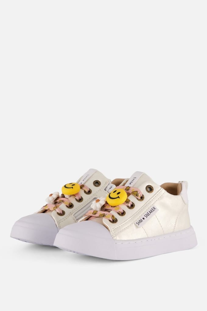 Shoesme Parelmoer Sneaker - Sneakers Kinderen - Meisjes - PEARL - Microfiber leer - Maat 27