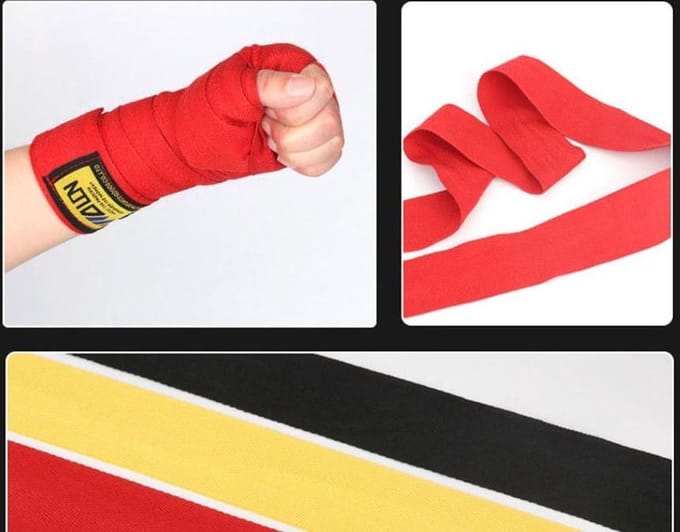 2 stuks/rollen 2.5 M Katoen Boksen - Muay Thai  - Wraps - Geel