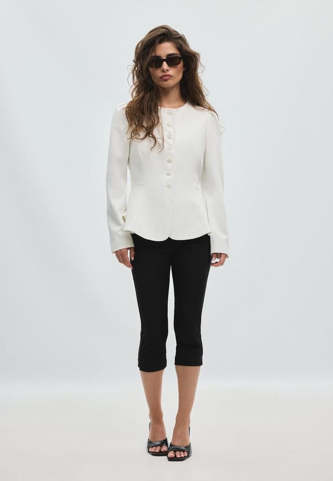 Stradivarius Peplum blazer  Ecru S