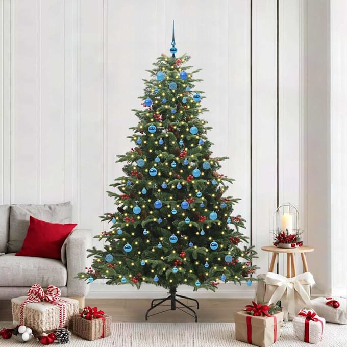 vidaXL - Kunstkerstboom - Groen - 210 - cm - PVC - en - Metaal - en - Plastic