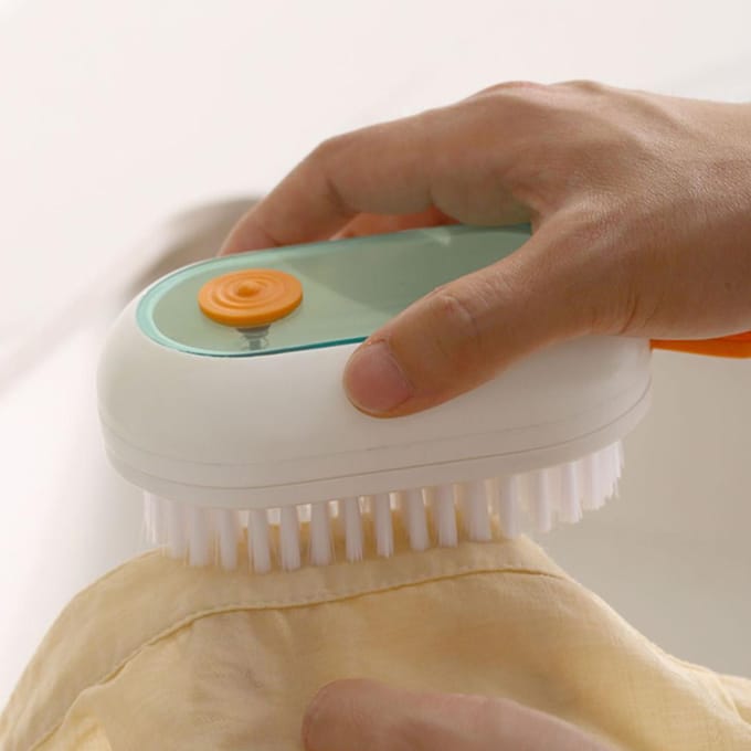 Zeepdispenserende Schrobborstel Druktype Automatische Zeepdispenser Multifunctionele Schoenreinigingsborstel wit
