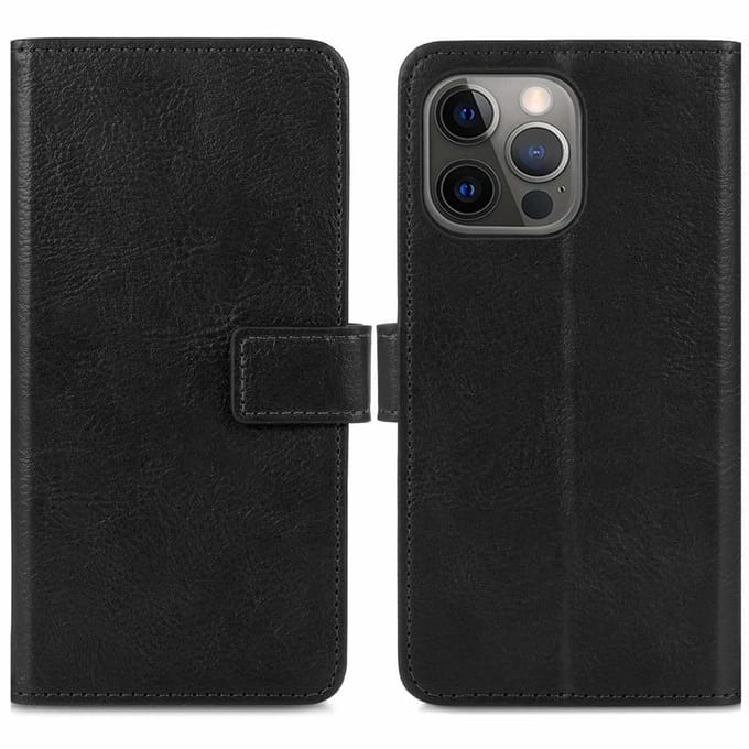 imoshion Hoesje - Geschikt voor Apple iPhone 13 Pro Max - Luxe Bookcase - Zwart