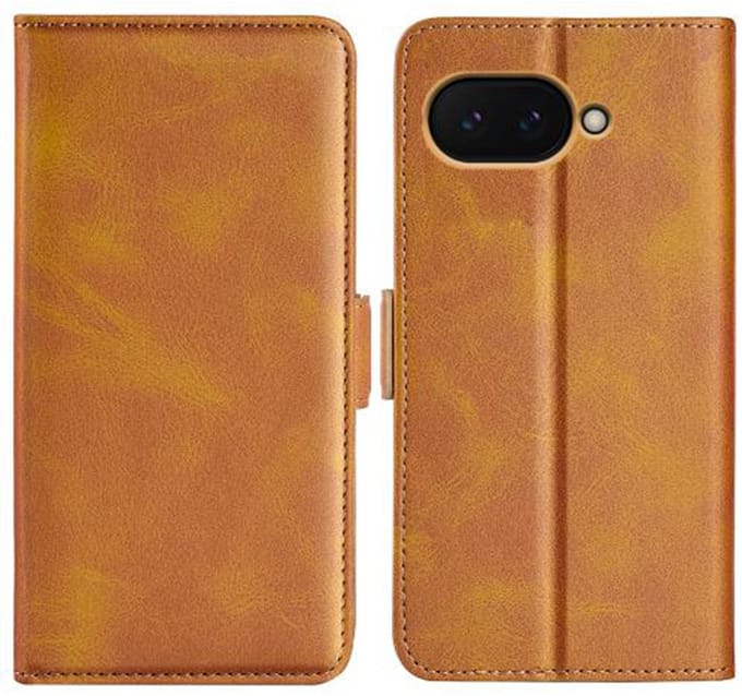 MobyDefend Hoesje - Geschikt voor Google Pixel 9a - Luxe Wallet Book Case (Sluiting Zijkant) - Lichtbruin