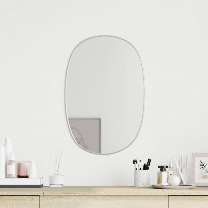 vidaXL - Wandspiegel - 50x35 - cm - zilverkleurig