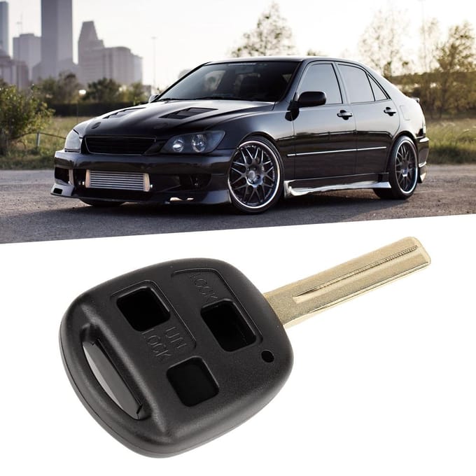3 Knop Vervangende Afstandsbedieningssleutelbehuizing Shell voor Lexus IS200 GS300 LS200 RX300 black