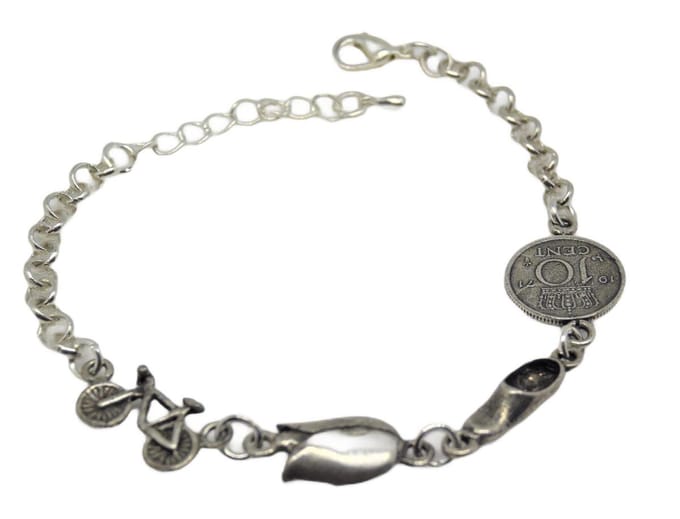 Armband zwaar verzilverd en verlengkettinkje