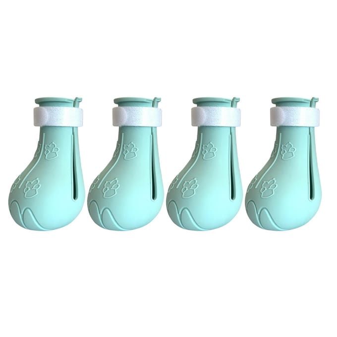 Lot de 4 couvre-pieds de chat multifonctions en silicone pour éviter les rayures et les griffes de chat réglables vert