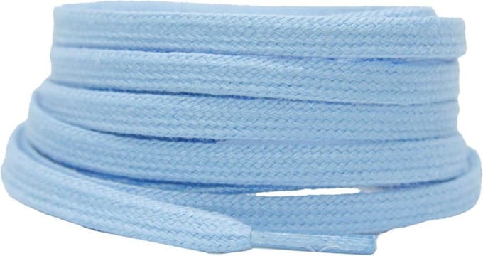 Platte katoenen veters 6mm Lichtblauw 120cm - sneakers