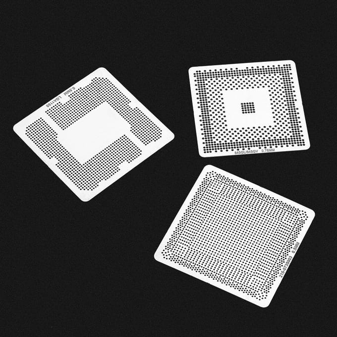 130 stuks BGA Universele Reballing Rework Net Sjablonen Stalen Sjabloon Mesh Directe Warmte Set