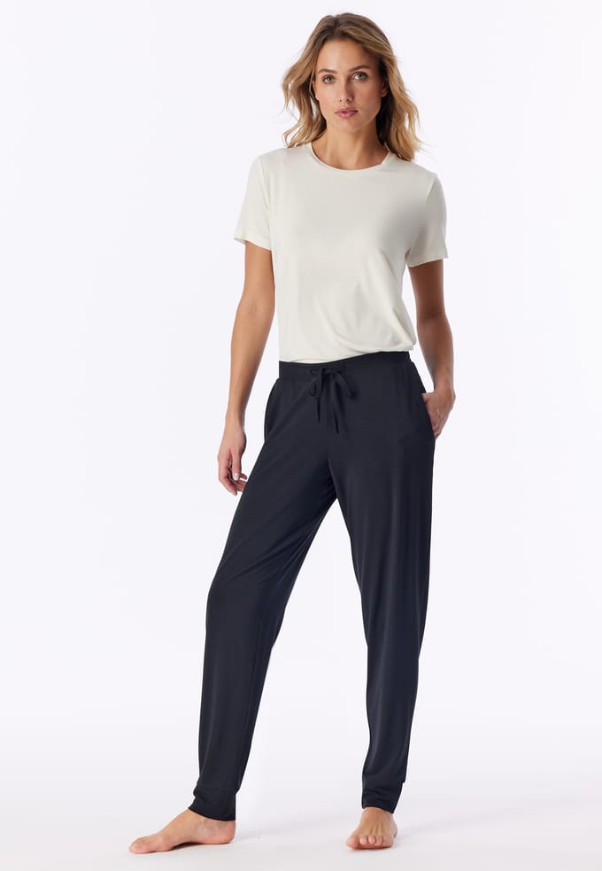 Langere broek met elastische manchetten, zwart - Mix+ Relax 48