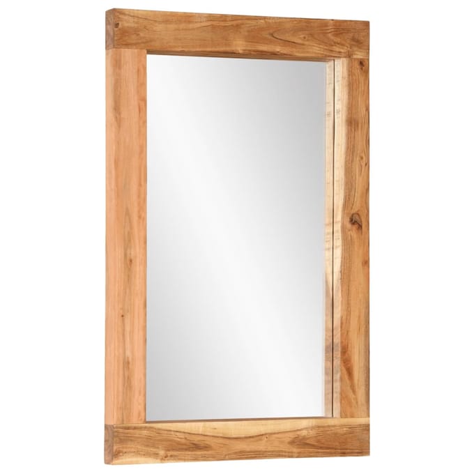 vidaXL - Spiegel - 70x50 - cm - massief - acaciahout - en - glas