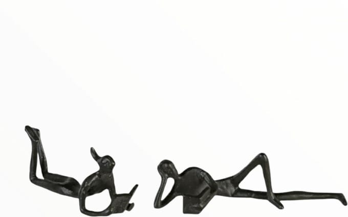 Casablanca Design - Sculptuur set/2 -  Samen Lezen - Metaal