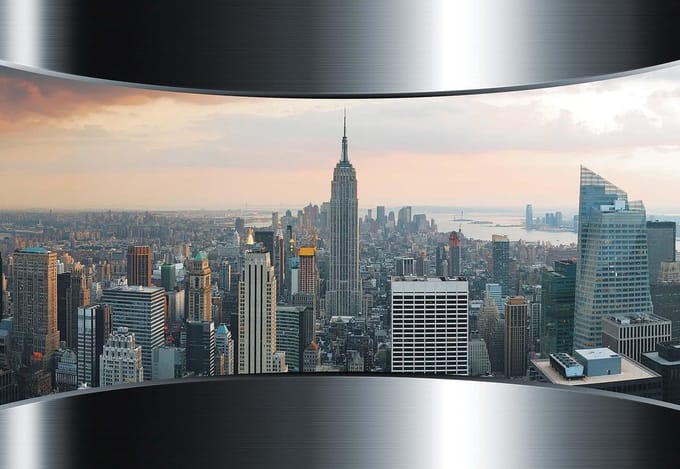 Fotobehang View Empire State New York | PANORAMIC - 250cm x 104cm | 130g/m2 Vlies