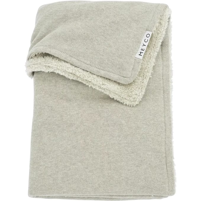 Meyco Baby Knit Basic teddy wiegdeken - sand melange - 75x100cm - 2.0 TOG