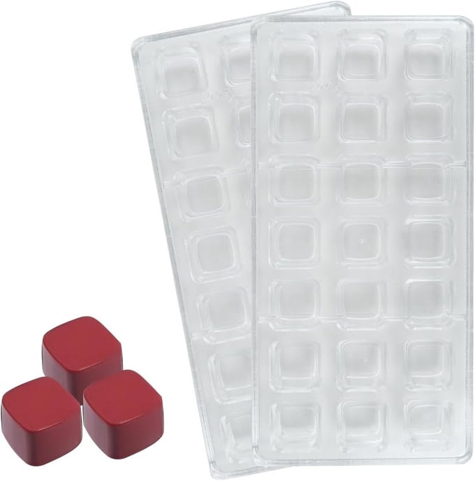 Vierkante Chocoladevorm met 21 Holes - Polycarbonaat Bakvorm voor DIY Chocolade, IJs en Creatieve Bakprojecten
