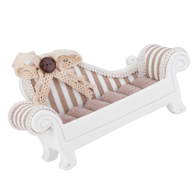 Mini Sofa Sieradenrek Ringstandaard Organizer Oorbellen Display Houder Opbergdecoratie white